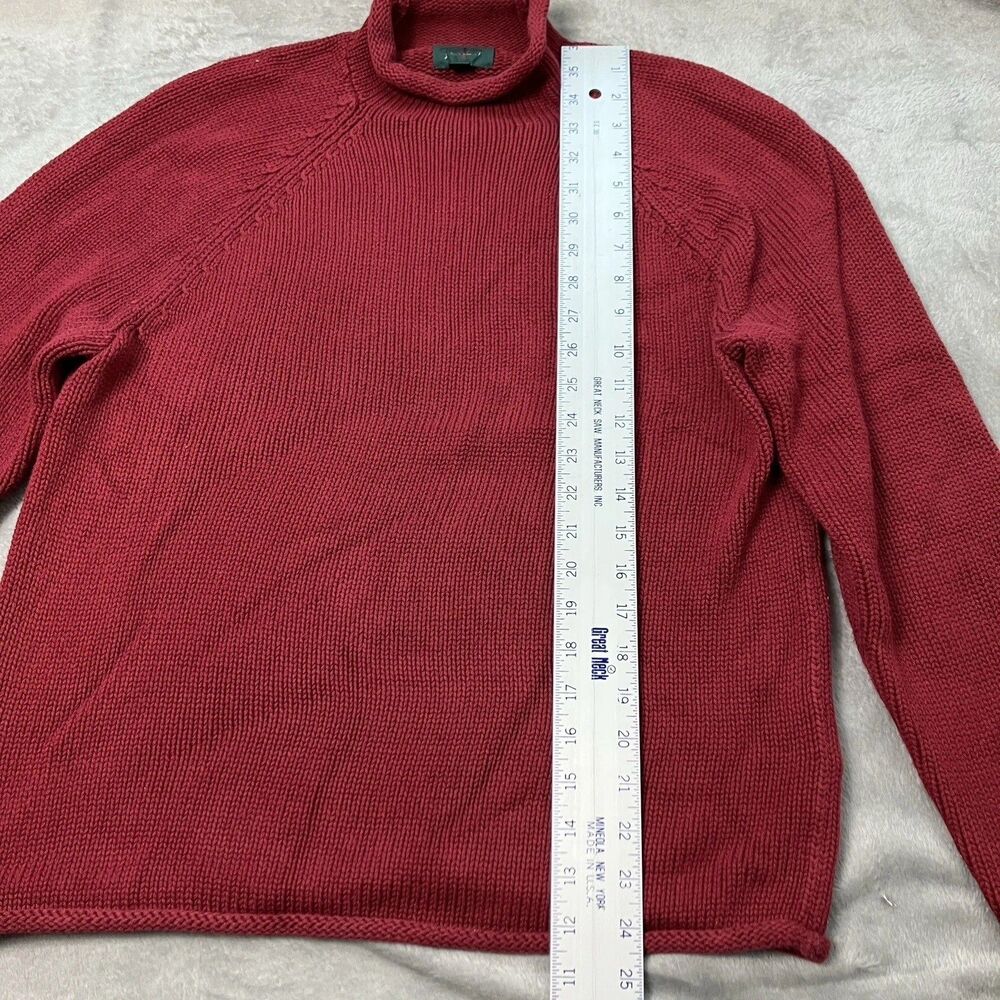 J Crew Sweater Mens XS Red 1988 Rollneck Cotton Minimalist Coastal Spring BW186 - Picture 4 of 10